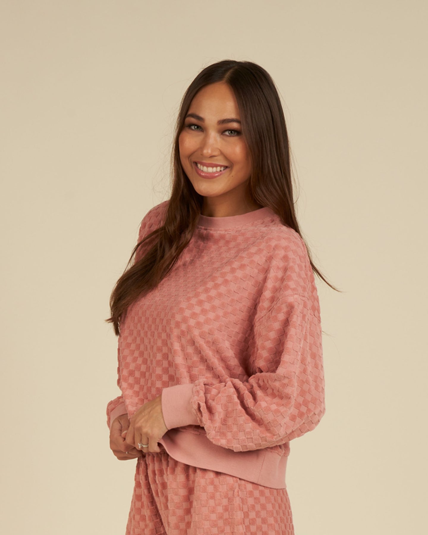 Boxy Pullover | Pink Check